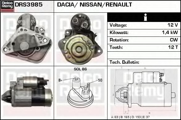 DELCO REMY DRS3985