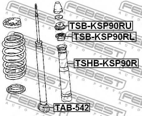 Дистанционная труба, амортизатор FEBEST TSB-KSP90RL