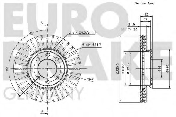 Тормозной диск EUROBRAKE 5815201212