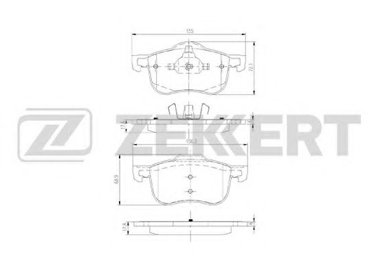 Комплект тормозных колодок, дисковый тормоз ZEKKERT BS-2760